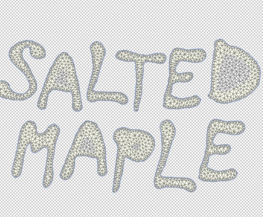 Sketched bubble lettering that reads “Salted Maple”